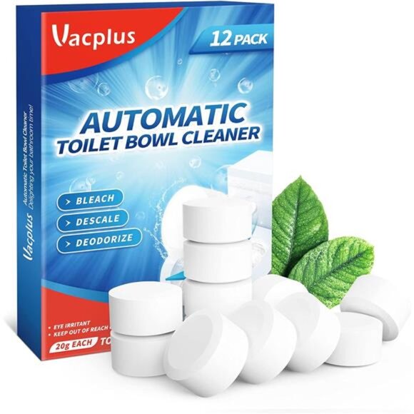 White Toilet Bowl‎ Cleaner Tablets 12 PACK, Automatic Toilet Bowl Cleaners - Picture 1 of 6